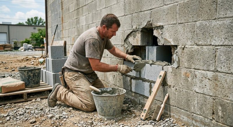 Cinder Block Wall Repair in Athens, AL