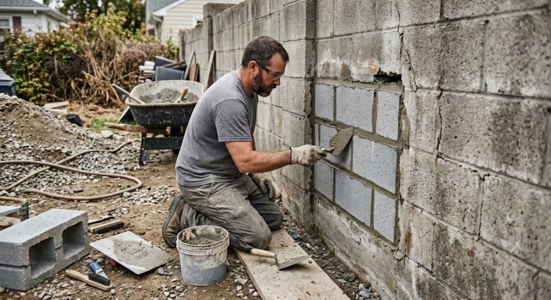 Cinder Block Wall Repair in Rogersville, AL