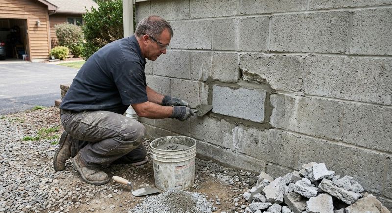 Cinder Block Wall Repair in Trinity, AL