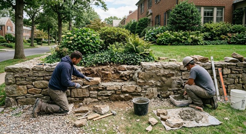 Stone Wall Repair in Courtland, AL