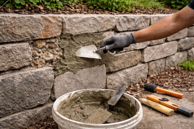 Stone Wall Repair in Elkmont, AL